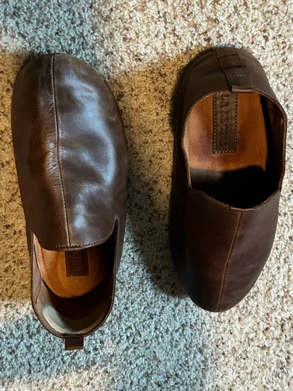 Men's Slip-On Babouche Full Grain Leather House Slippers - Memory Foam